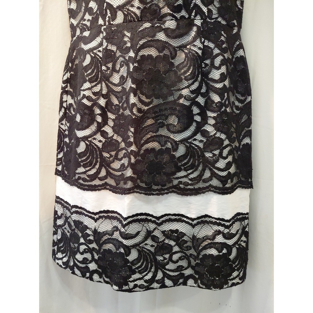 Vintage 90s The Limited Black Floral Lace Romatic Sheath Dress, Women's Sz 12 - Picture 3 of 11